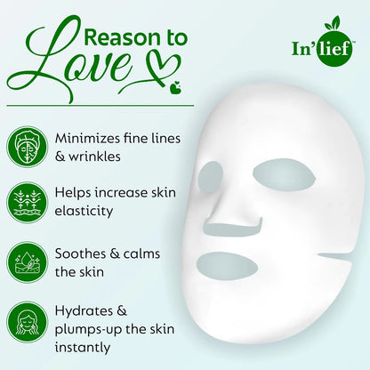 In’lief Hyaluronic Acid 0.1% & Aloe Vera 0.5% Hydrating Facial mask (1 Pc)