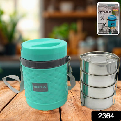 Double Wall Insulated Tiffin with Handle (1 Pc): Stackable, Hot Food Container